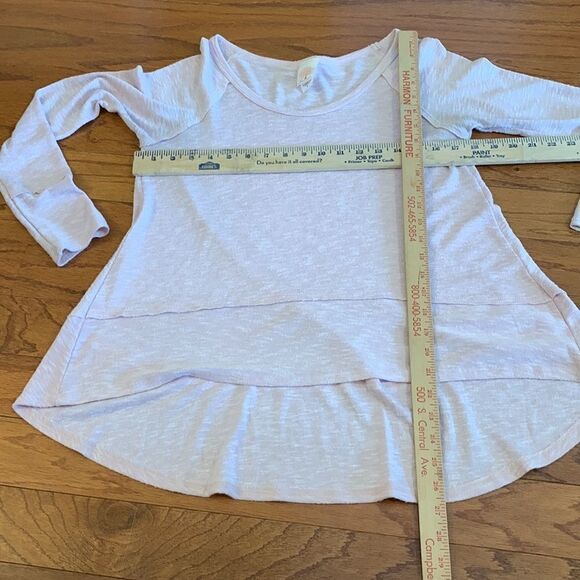 Freeloader size small light pink long sleeve blouse with raw edge detail - Picture 2 of 7